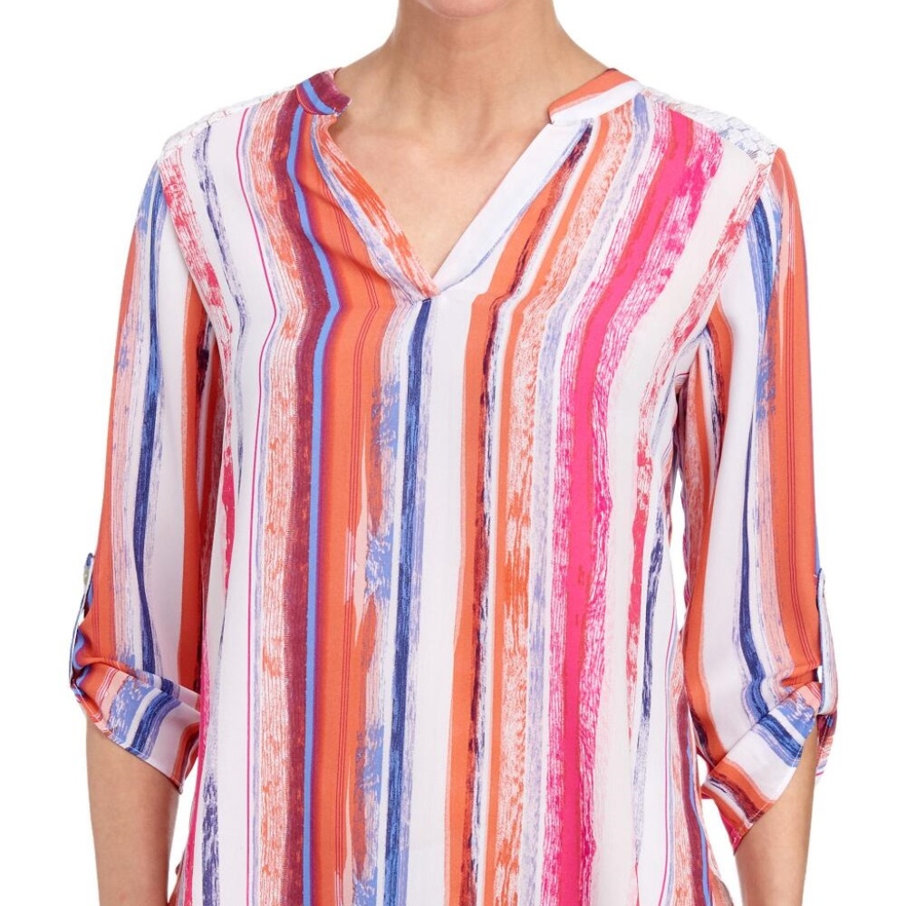 Damask border print tunic top NWT